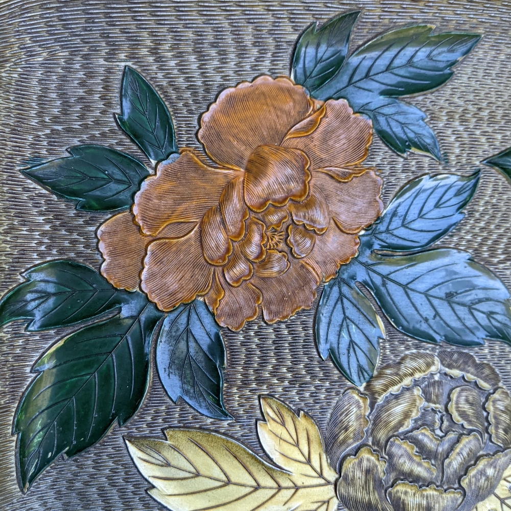 Vintage 70s Floral Bohemian Tray Hippie Eclectic Home Decor - Picture 5 of 16